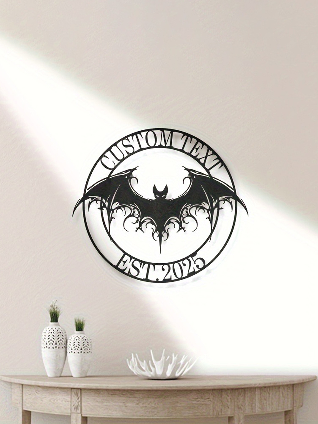 DIY Personalized Bat Metal Wall Sign